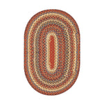 Homespice Decor 400246 27" x 45" Oval Biscotti Cotton Braided Rug