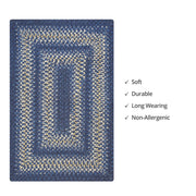 Homespice Decor 814203 5' x 8' Rectangular Blueberry Wool Braided Rug