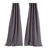 Benzara Bow Polyester Panel Pair with 1 Inch Header and Diamond Stitched Details, Gray