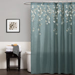 Lush Decor Flower Drops Federal Blue & White Shower Curtain