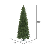 Vickerman  12' Oregon Fir Slim Artificial Christmas Tree Unlit