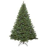 4.5' Oregon Fir Artificial Christmas Tree Wide Angle Single Mold Colored LED