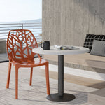 LeisureMod Modern Cornelia Dining Chair Solid Orange