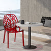 LeisureMod Modern Cornelia Dining Chair Transparent Red