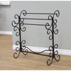 Benzara C482-MTL0016  Free Standing Metal Blanket Rack With Scroll work, Black