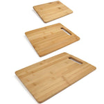 Benzara Bamboo Wood Cutting or Chopping Board, Natural Brown, Set of 3
