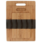 Benzara Bamboo Wood Cutting or Chopping Board, Natural Dark Brown, Set of 3