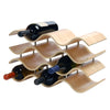 Benzara Wave Pattern Bamboo Wood 10-Bottles Wine Rack, Natural Wood Brown