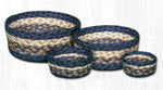 Earth Rugs CB-79 Light & Dark Blue/Mustard Casserole Baskets Set of 4