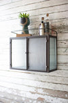 Kalalou CBB1105 Double Door Metal And Corrugated Glass Wall Cabinet