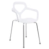LeisureMod Modern Carney Arm Chair w/ Chrome Legs White