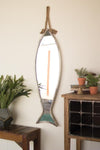 Coastal Fish Mirror with Rope – Vertical Wall Accent