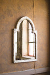Kalalou CCG1504 Distressed White Mirror with Gold Accent