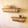 Kalalou CCG1536 Rustic Metal Shelves With Wood Tops Set of 2