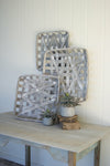 Kalalou CCH1012 Grey Wash Square Woven Split Wood Baskets