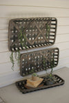 Kalalou CCH1027 Split Wood Rectangle Wall Baskets Set of 3