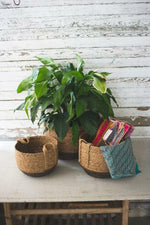 Kalalou CCH1062 Round Basket with Jute Handle, Set of 3