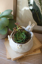 Kalalou CDV2075 Ceramic Rabbit Planter