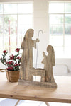 Kalalou CGU2466 30`` Tall Wooden Nativity with Stand, Brown