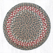 Earth Rugs CH-09 Green/Burgundy Jute Chair Pad 15.5``x15.5``