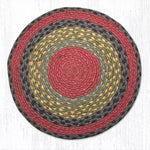 Earth Rugs CH-238 Burgundy/Olive/Charcoal Jute Chair Pad 15.5``x15.5``