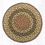 Earth Rugs CH-24 Olive/Burgundy/Gray Jute Chair Pad 15.5``x15.5``