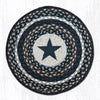 Earth Rugs CH-313 Black Star Round Chair Pad 15.5``x15.5``