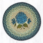 Earth Rugs CH-362 Blue Hydrangea Round Chair Pad 15.5``x15.5``