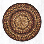 Earth Rugs CH-371 Black Cherry/Chocolate/Cream Jute Chair Pad 15.5``x15.5``