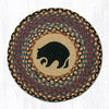 Earth Rugs CH-43 Black Bear Round Chair Pad 15.5``x15.5``