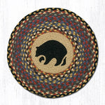 Earth Rugs CH-43 Black Bear Round Chair Pad 15.5``x15.5``