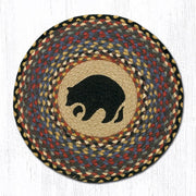 Earth Rugs CH-43 Black Bear Round Chair Pad 15.5``x15.5``