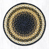 Earth Rugs CH-79 Lt. Blue/Dk. Blue/Mustard Jute Chair Pad 15.5``x15.5``