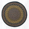 Earth Rugs CH-99 Brown/Black/Charcoal Jute Chair Pad 15.5``x15.5``