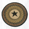 Earth Rugs CH-99 Black Star Round Chair Pad 15.5``x15.5``