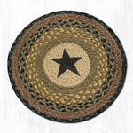 Earth Rugs CH-99 Black Star Round Chair Pad 15.5``x15.5``