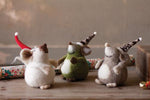 Kalalou CHB1634 Felt Mice With Christmas Hats Set of 3