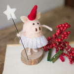 Kalalou CHB2107 Felt Pig Ballerina Set of 4