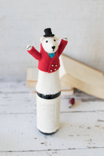 Kalalou CHB2191 Felt Christmas Bear Wine Topper