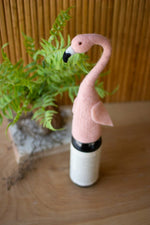 Kalalou CHB2181Felt Flamingo Wine Topper