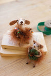 Kalalou CHB2253 Felt Dog And Cat Set of 2