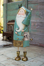 Kalalou CHE1124 Painted Metal Santa with Tree