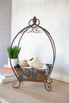Kalalou CHE1325 Rustic Metal Basket on a Stand