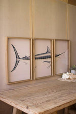 Kalalou CHH1276 Marlin Print Under Glass Set of 3