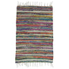 Benzara Rainbow Multi Chindi Rag Rug