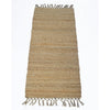 Benzara Knotted Fringed Ends Jute Providence Rug, Natural
