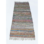 Benzara Fringe Ends Jute/Recycle Cotton Cuttings Monterey Chindi Rug, Multi