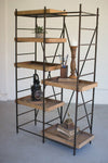 Kalalou CHW1044 Iron Shelving Unit with Six Adjustable Wooden Shelves