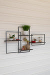 Kalalou CHW1187 Multi Level Wood And Metal Wall Shelf