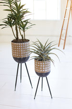 Kalalou CHW1237 Metal Planters on Tri-Pod Bases